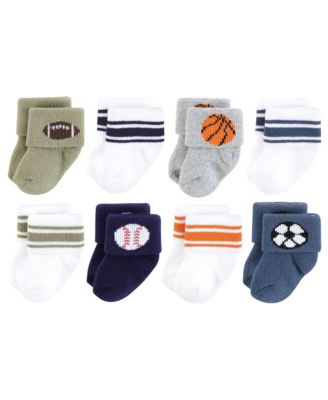 Baby Boys Hudson Cotton Rich Newborn and Terry Socks 8-Pack