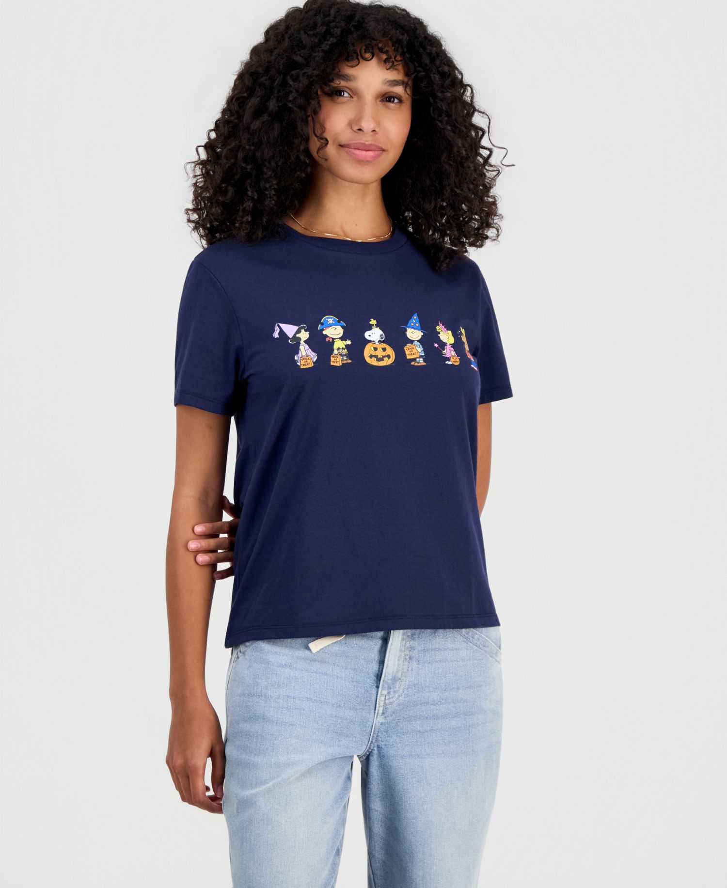 Juniors' Peanuts Costume Crewneck Tee