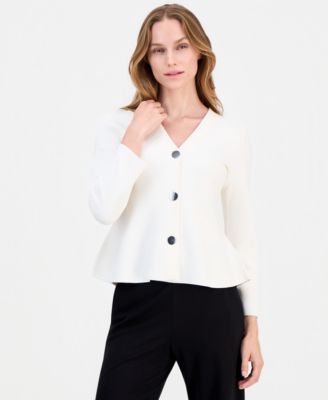 Women's V-Neck Peplum Cardigan 