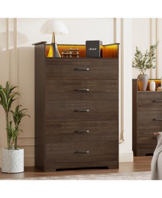Wooden Dresser, Modern Closet Storage Cabinet for Bedroom, Living Room
