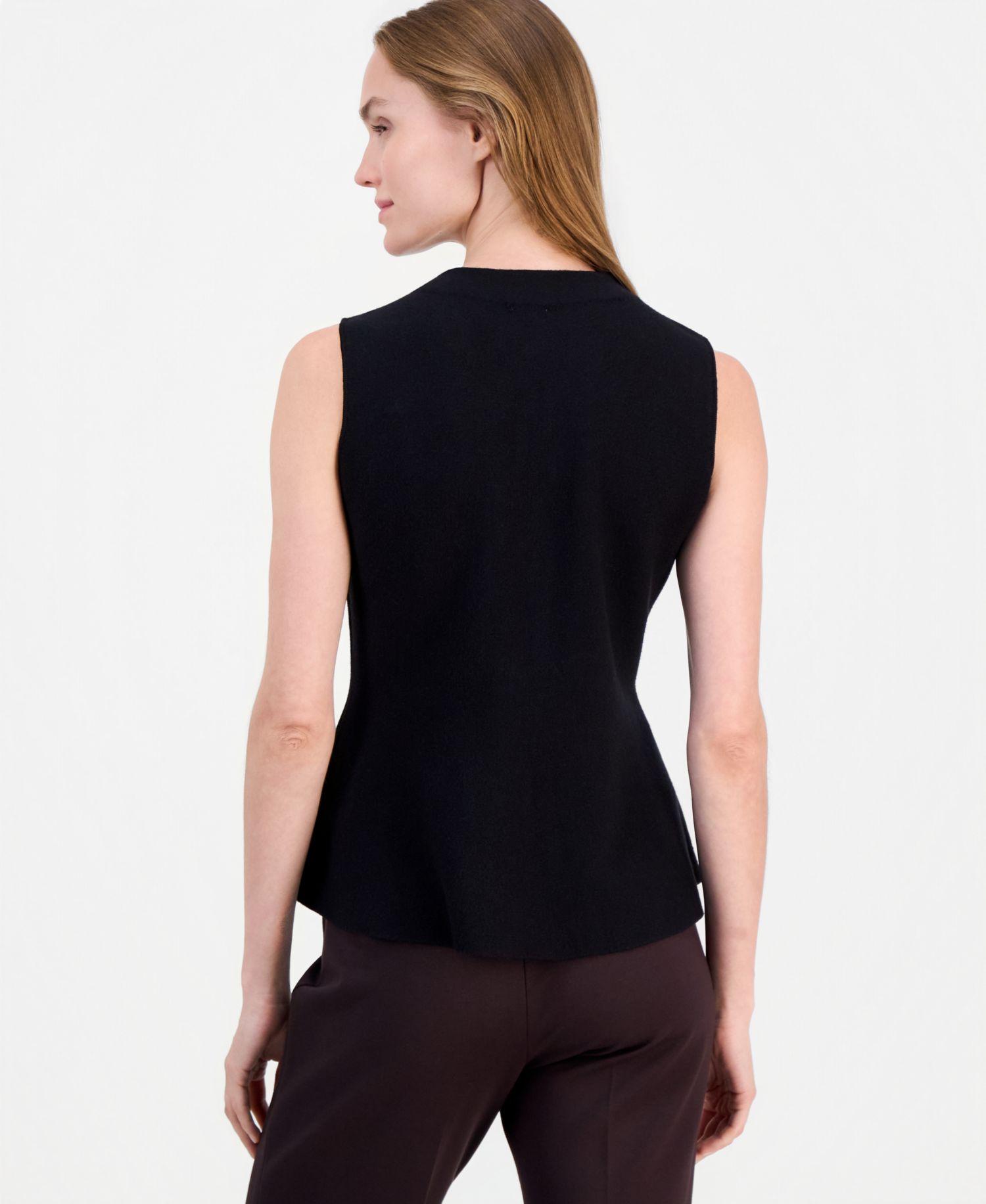 Women's V-Neck Button-Front Peplum Vest