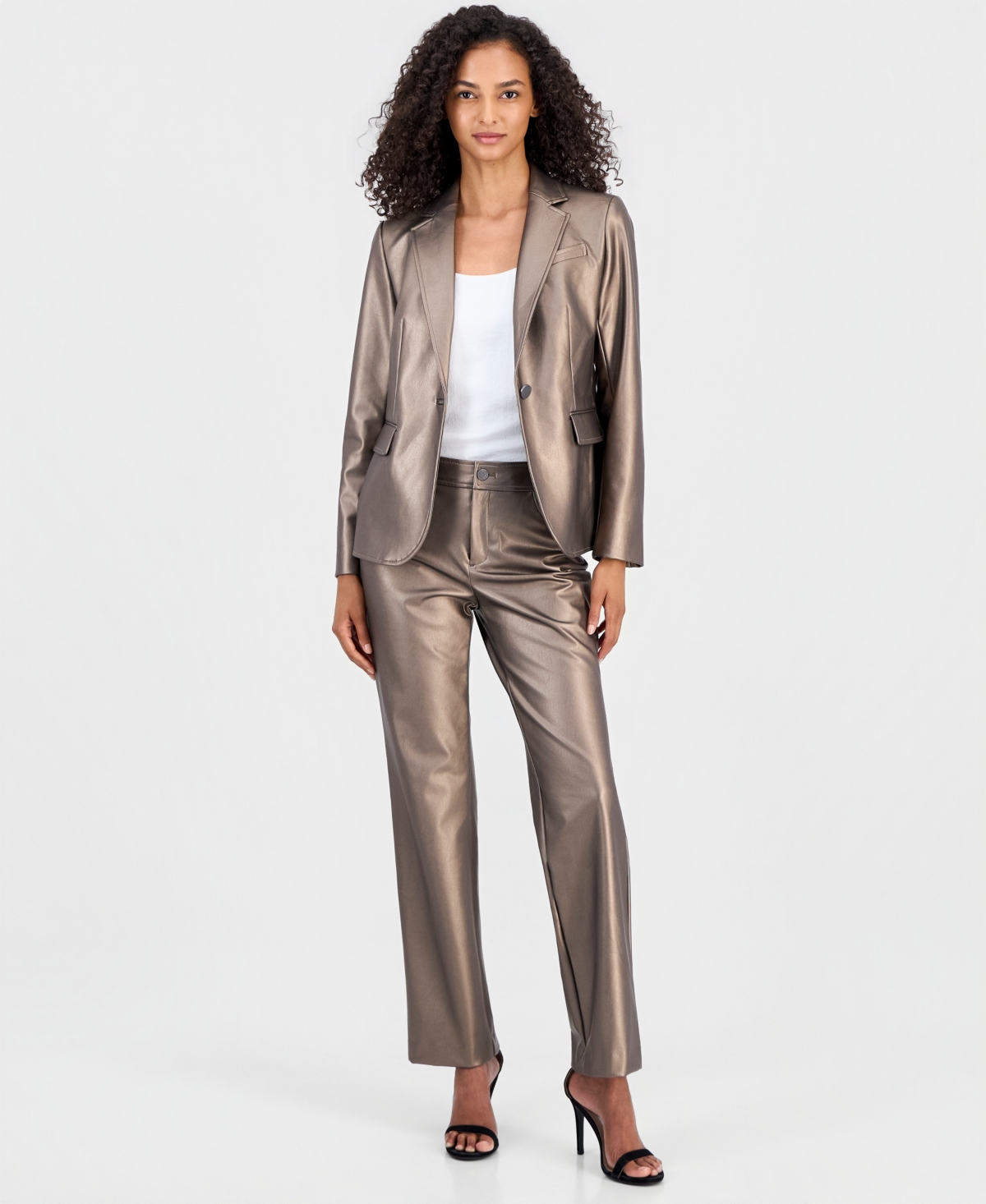 Anne Klein Women's Notch-Collar Single-Button Jacket
