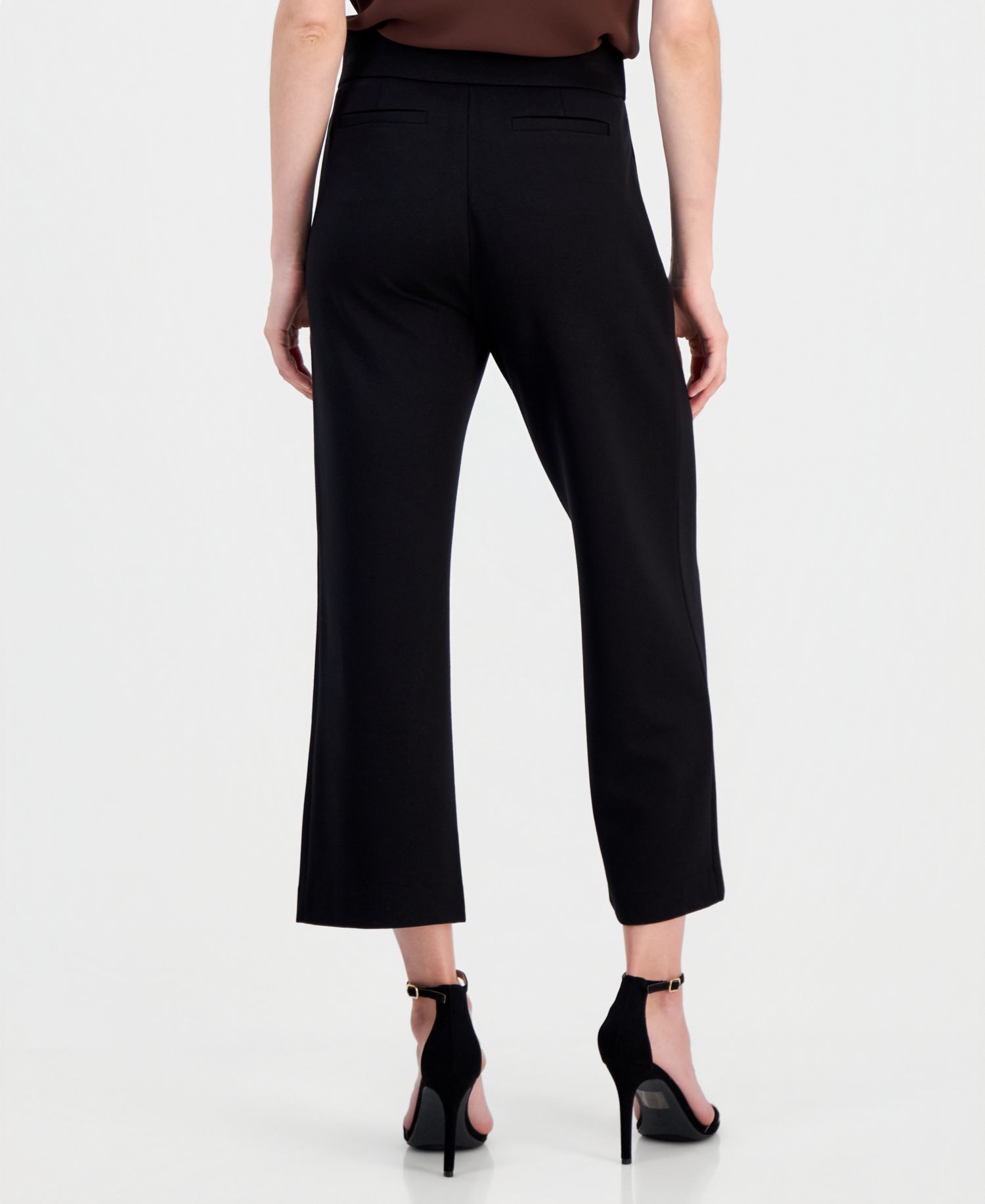 Women's Wide-Leg Cropped Pull-On Trousers