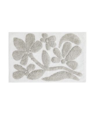 Floral Cotton Bath Mat, 34" x 21"