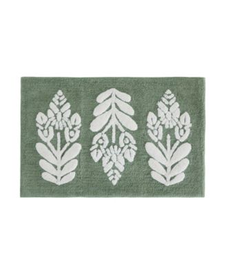 Floral Cotton Bath Mat, 34" x 21"