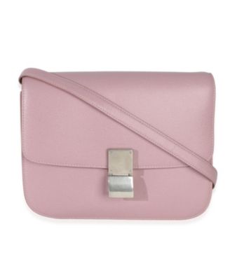 Pink Textured Calfskin Small Box Bag