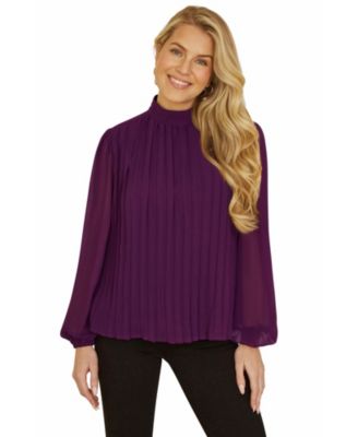 Women's Pleated Long Sleeve Top