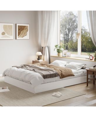 Low Profile Platform Bed Frame with Wooden Slats, Minimalist Mattress Foundation, No Box Spring Needed, Easy Assembly