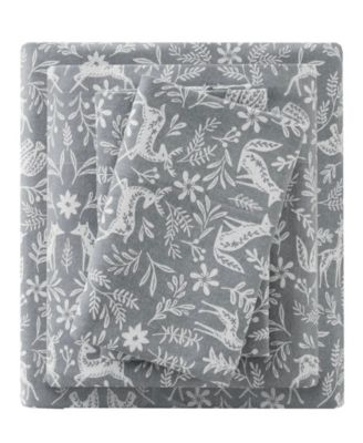 Novelty Printed Cotton Flannel 3-Piece Sheet Set, Twin