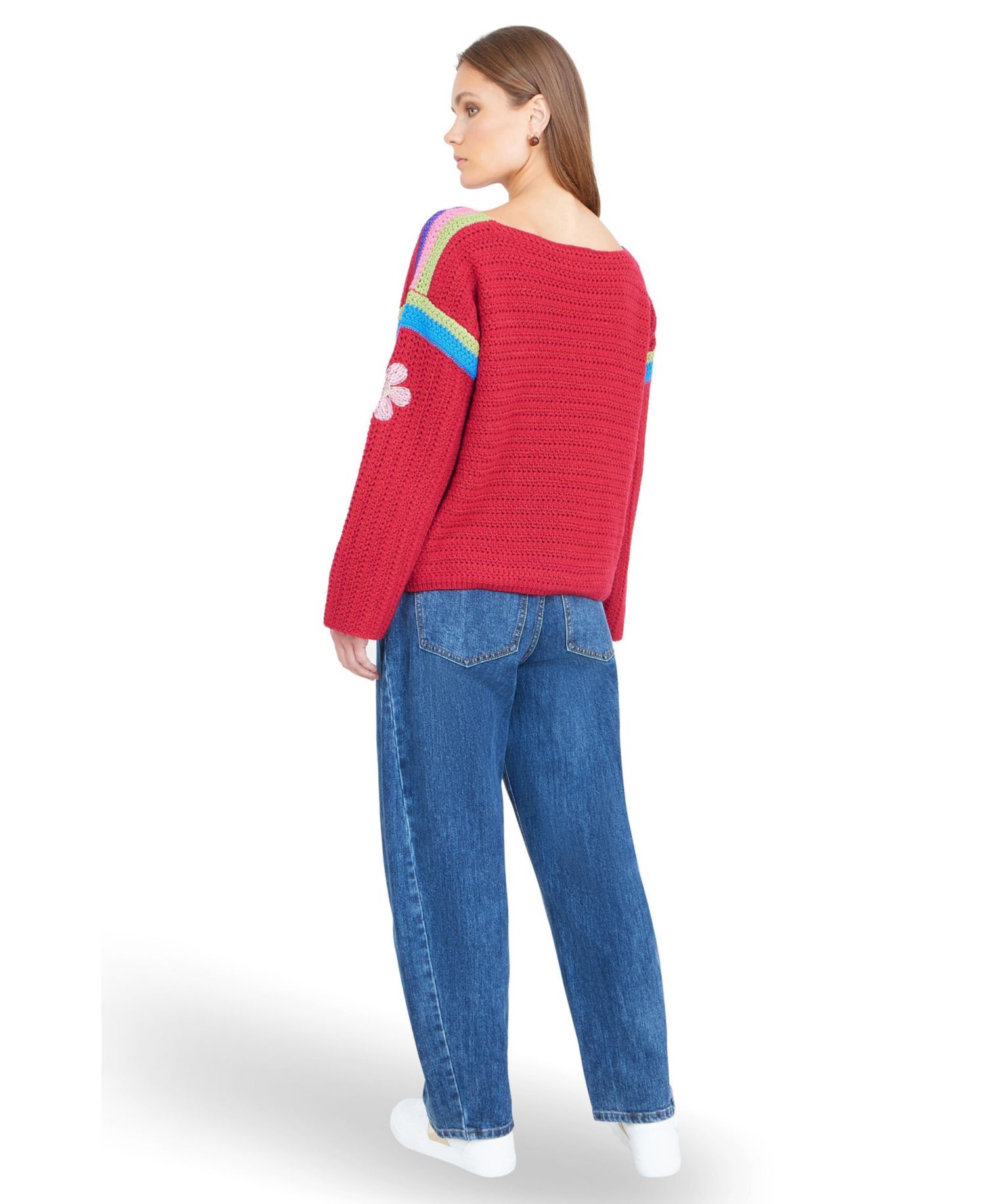 Women's Crochet Flower Jumper