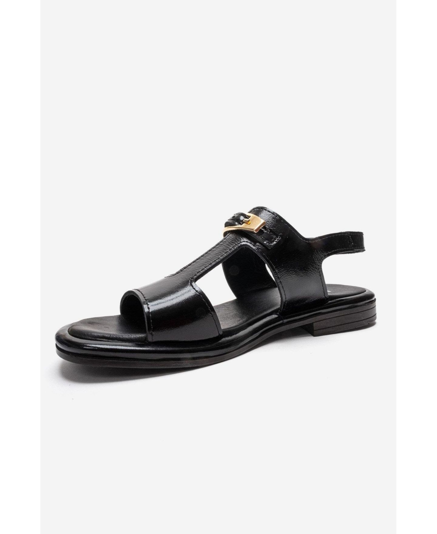 Женские сандалии Forever & Always Shoes Auren Leather Buckle Sandal, цвет: Чёрный — фото 7