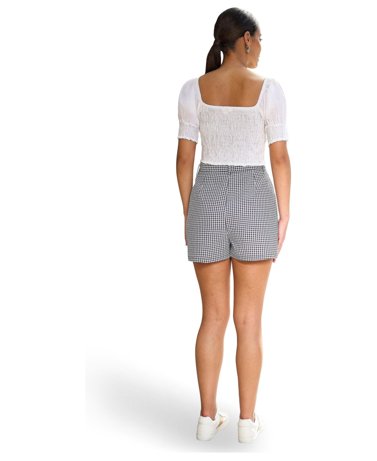 Женский топ Yumi Cotton Shirring Puff Sleeve, цвет: Белый — фото 4