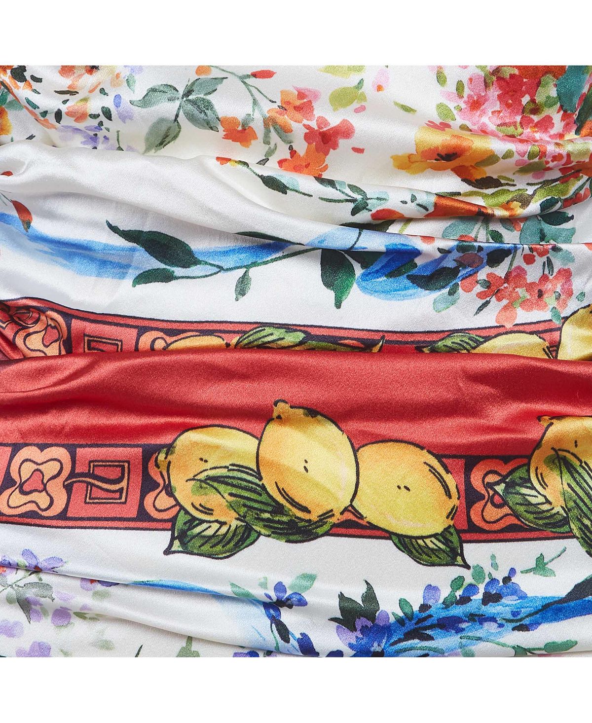 Pre-Owned Dolce & Gabbana Women's Floral Print Satin Ruched Mini Dress view 3 — MAYCSS fashion products
