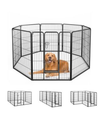 8 Panel Adjustable Metal Pet Playpen Fence for Indoor and Outdoor Use