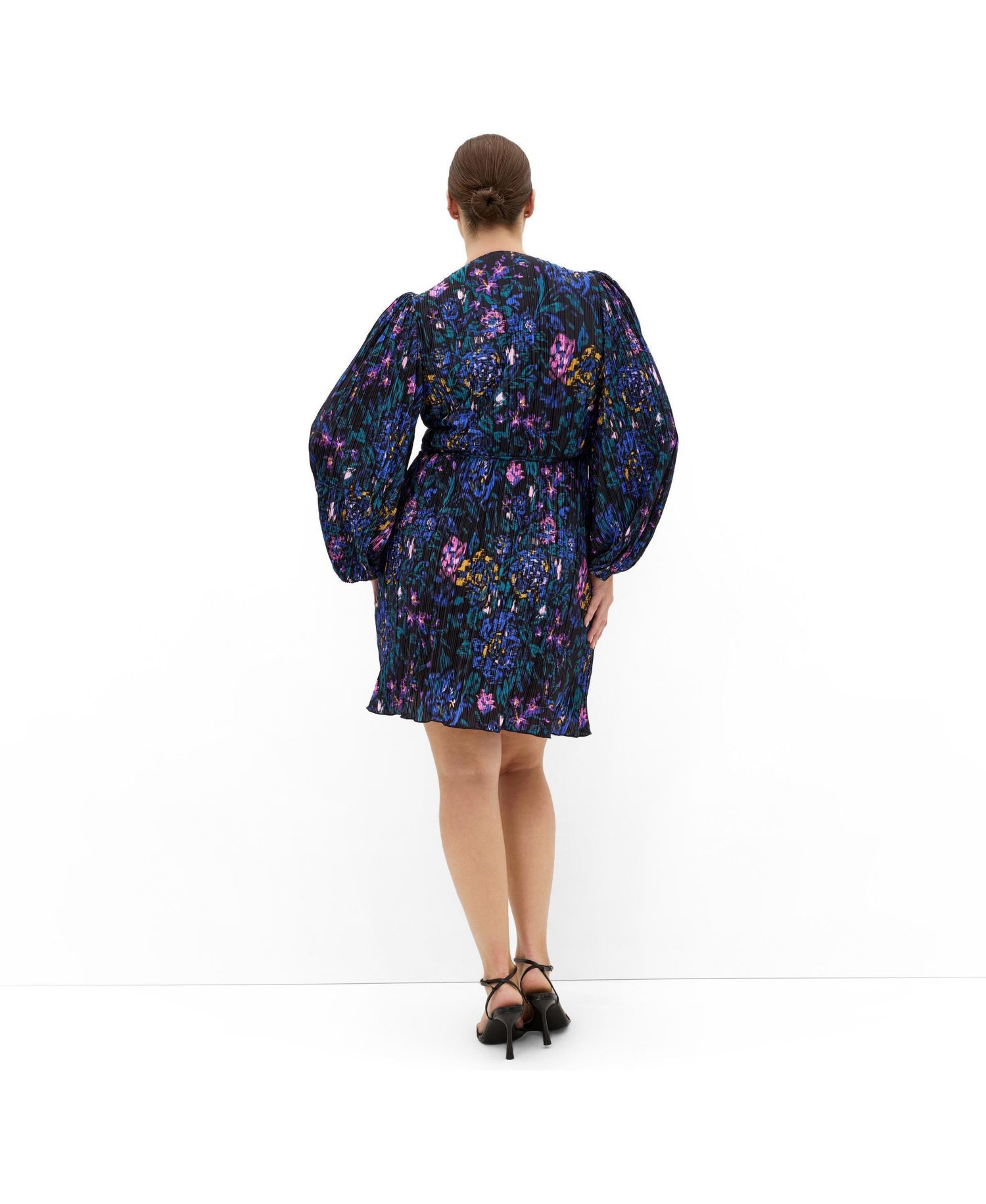 Women's Plus Size Kira Etched Print Wrap Mini Dress