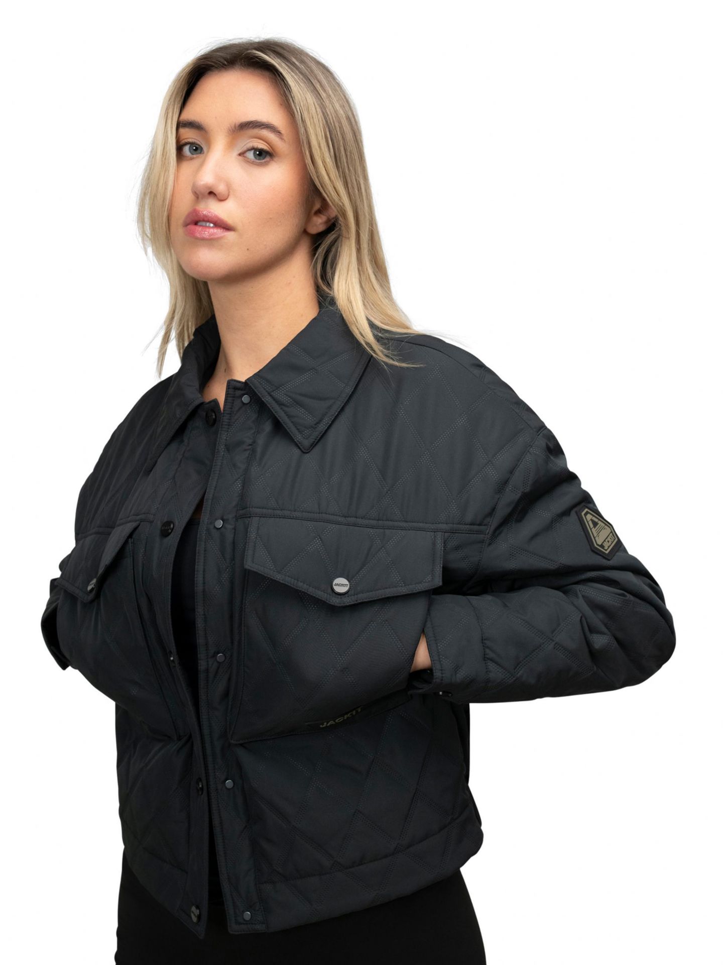 Женская куртка JACK1T Eden Quilted Shirt Jacket, цвет: Чёрный — фото 1
