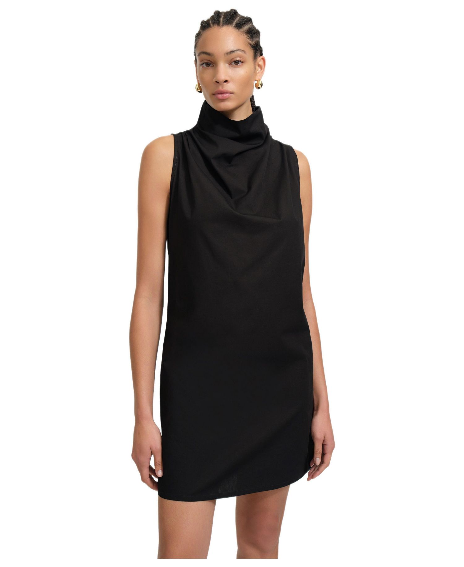 Women's Minna Wide-Neck Relaxed-Fit Cotton Mini Dress with Pockets