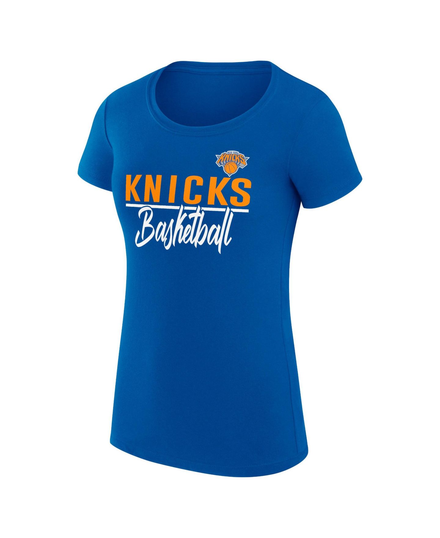 Женская футболка G-III 4Her by Carl Banks Blue New York Knicks Super-Slim Fit Lightweight Team Sport V-Neck — фото 2