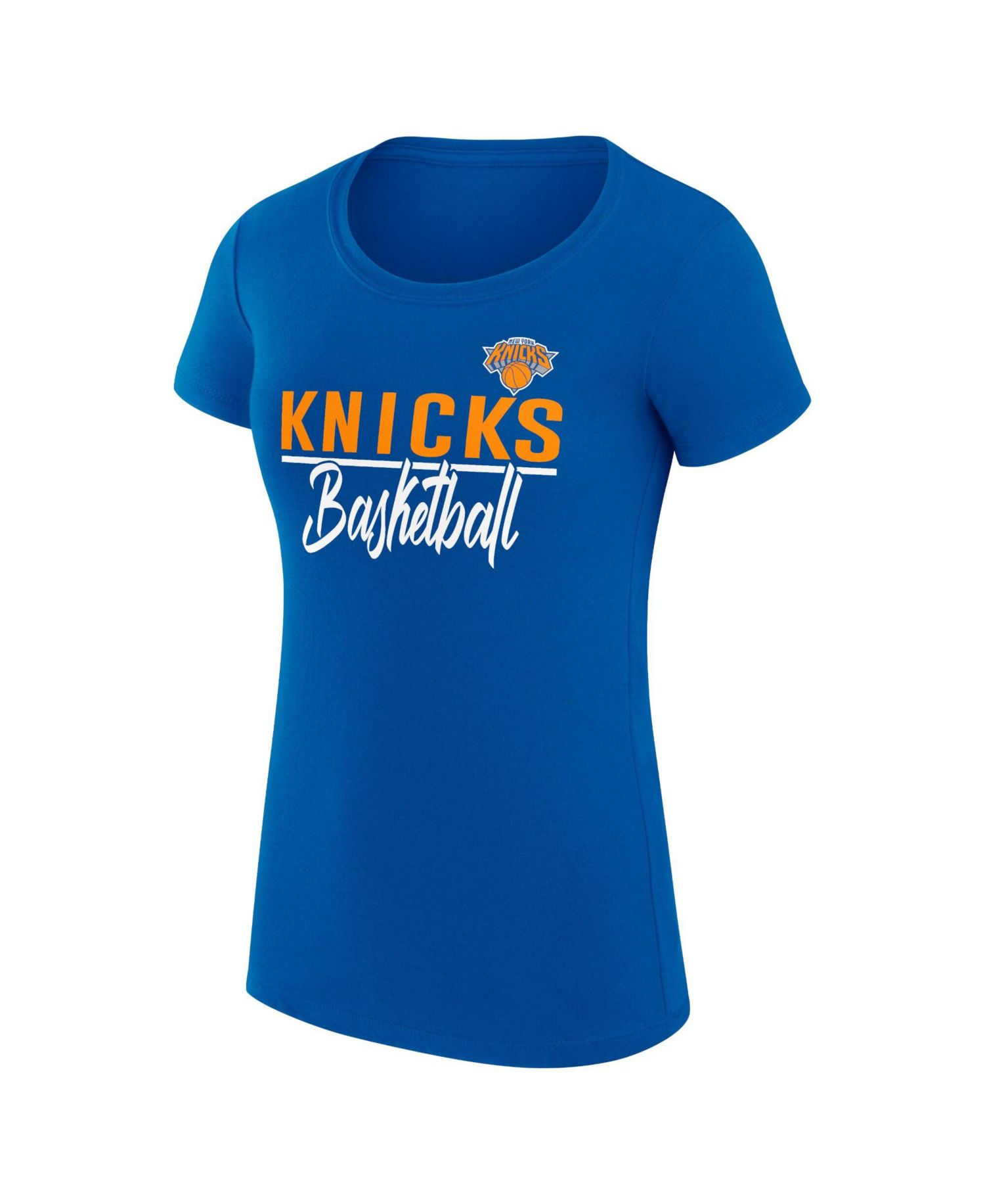 Women's Blue New York Knicks Super-Slim Fit Lightweight Team Sport V-Neck T-Shirt