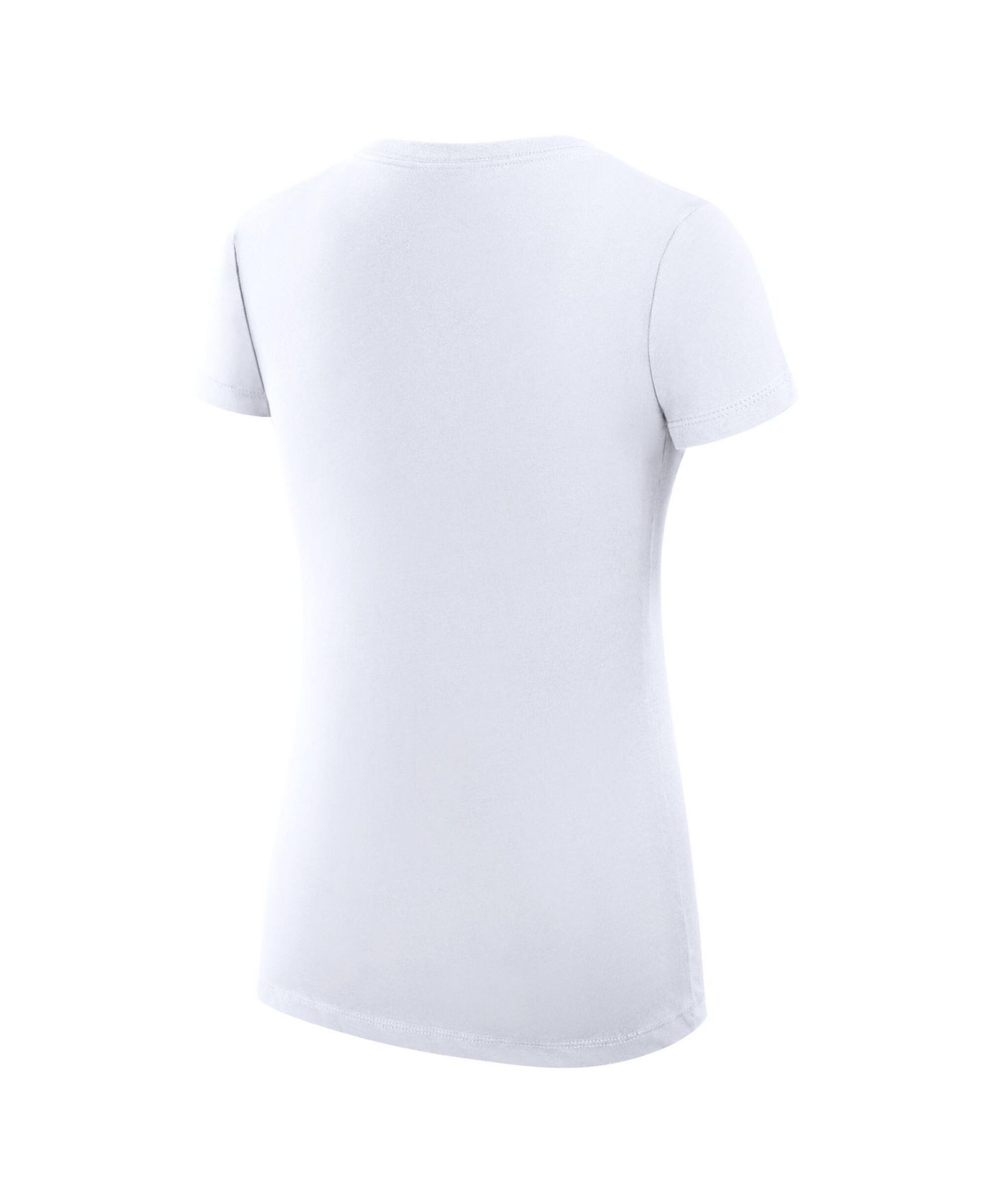 Женская футболка G-III 4Her by Carl Banks White New York Knicks Super-Slim Fit Lightweight Filigree Logo V-Neck — фото 3