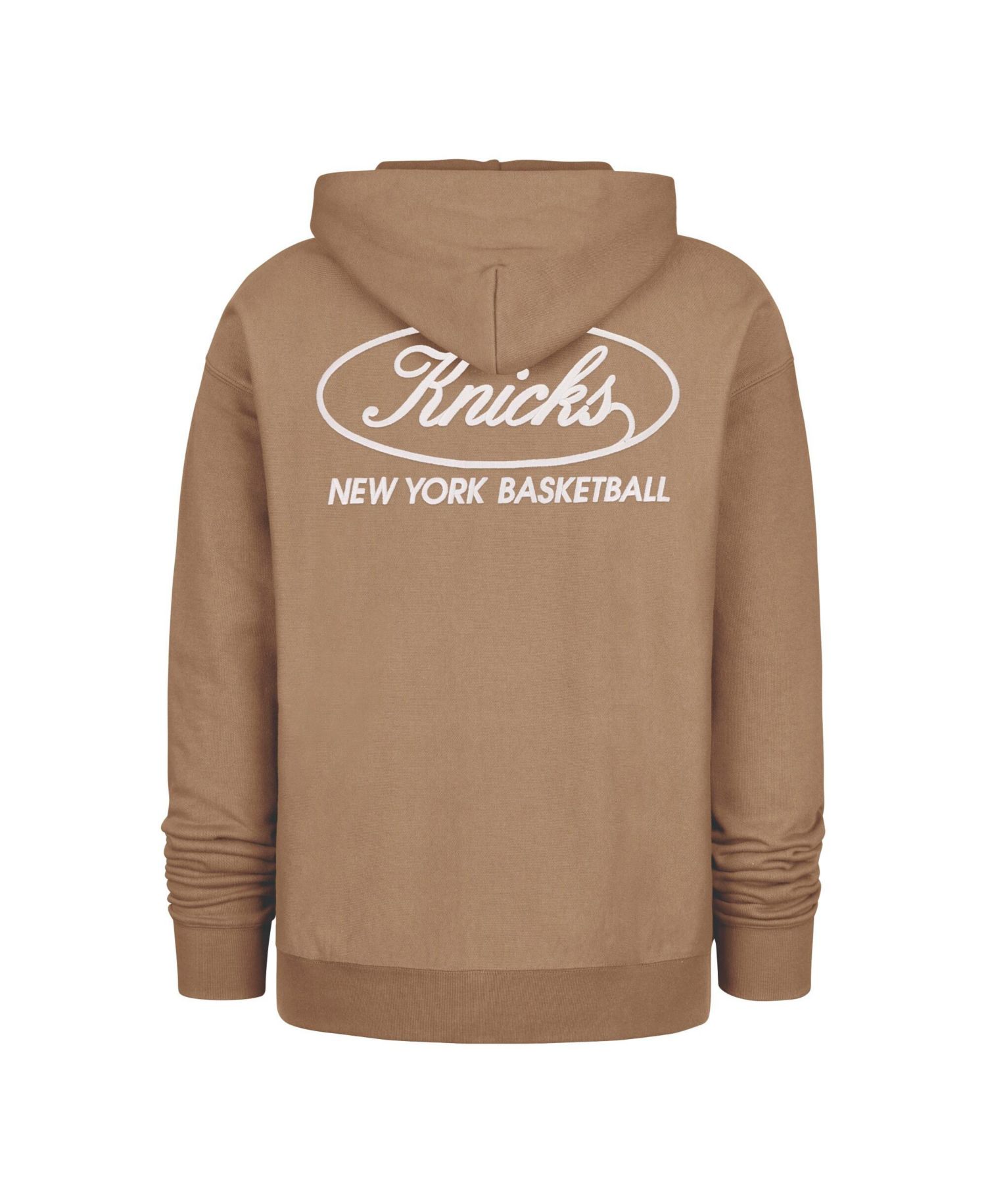 Men's Khaki New York Knicks Triple Double Foundation Premium Hoodie Sweatshirt