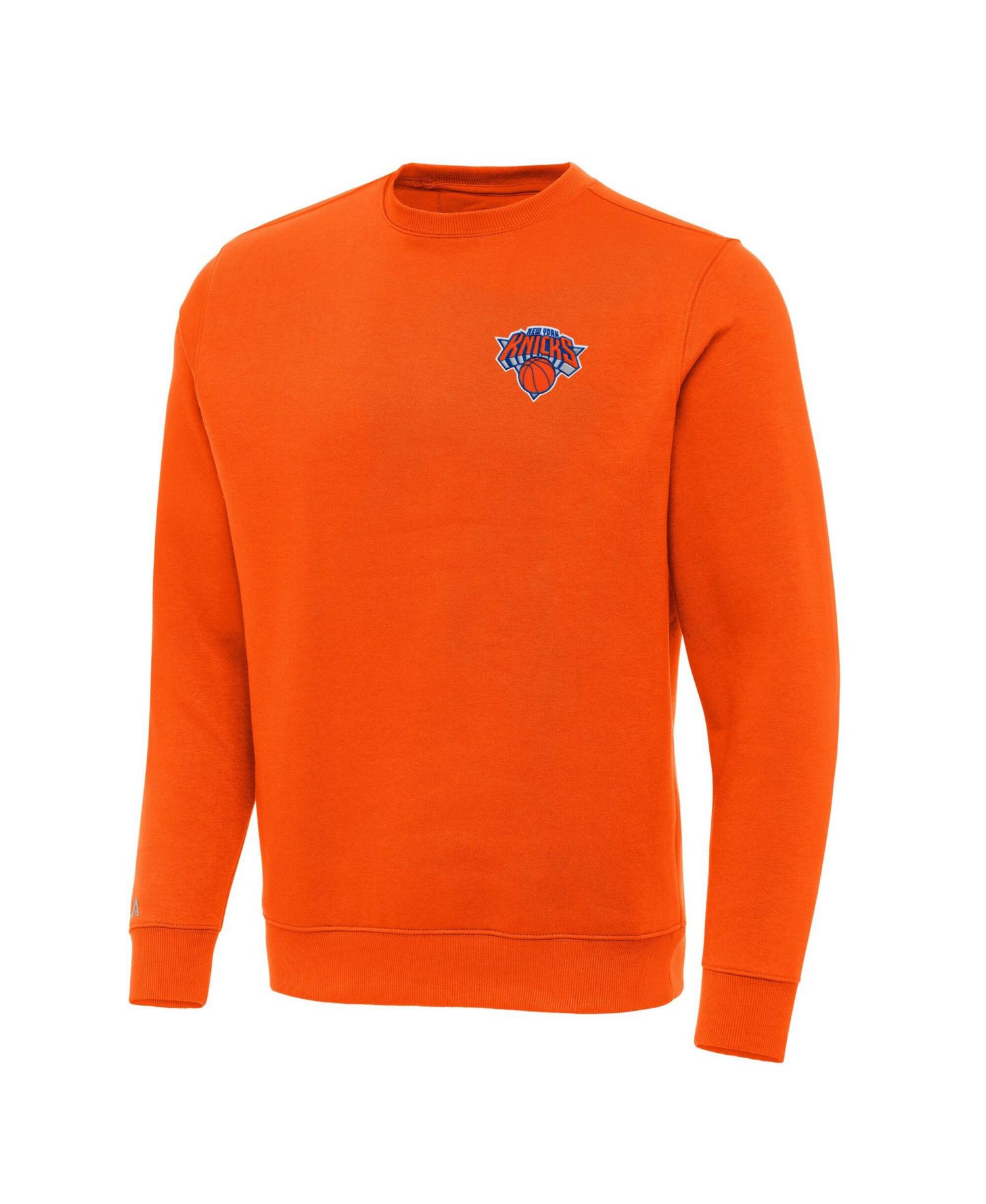 Men's Orange New York Knicks Victory Crewneck Pullover Sweatshirt