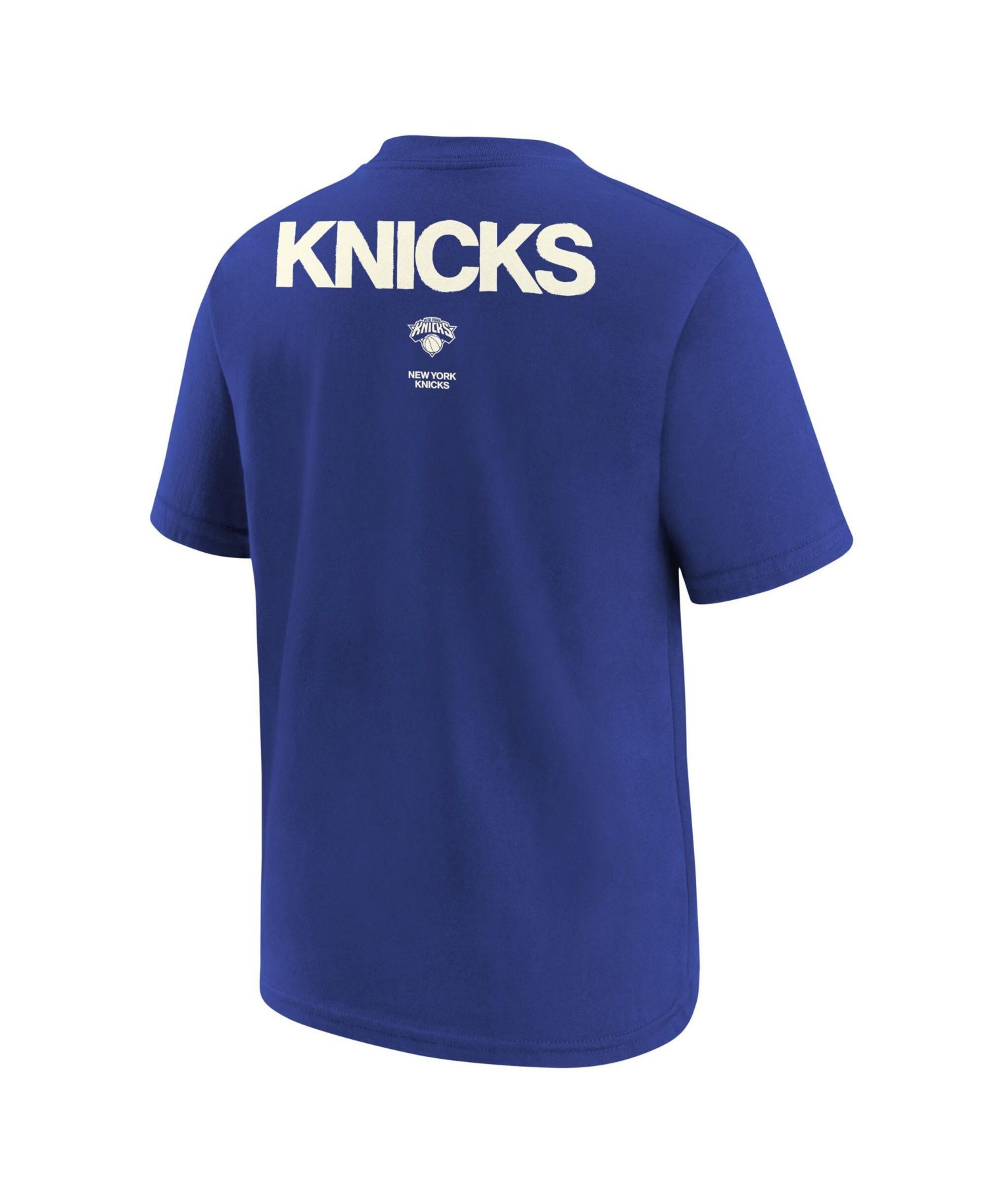 Big Boys and Girls Royal New York Knicks Courtside Statement 85 T-Shirt