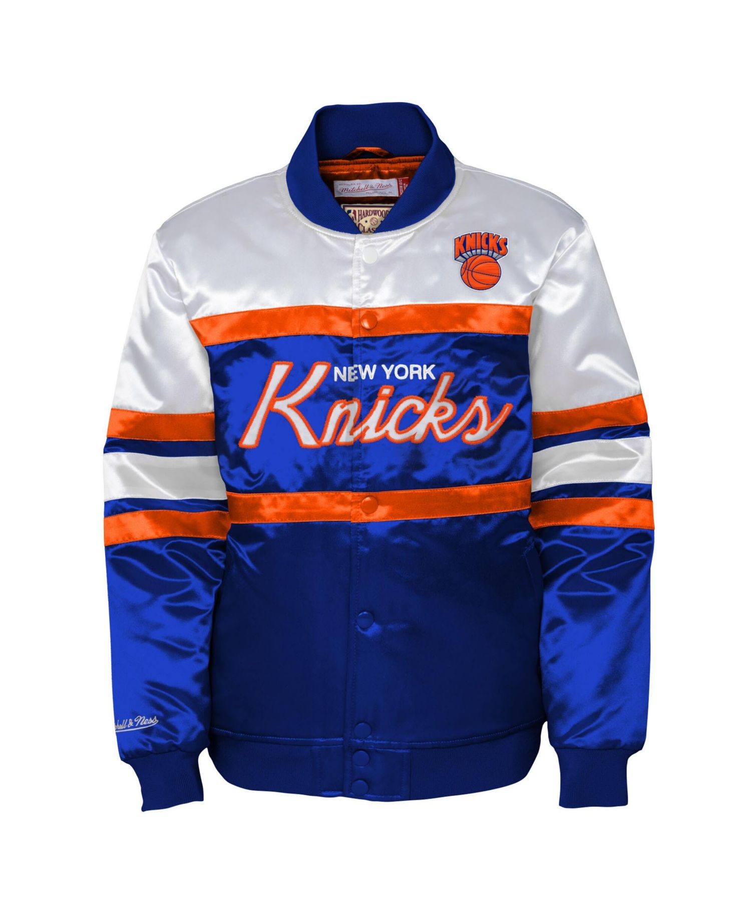 Big Boys and Girls Blue New York Knicks Satin Full-Snap Jacket
