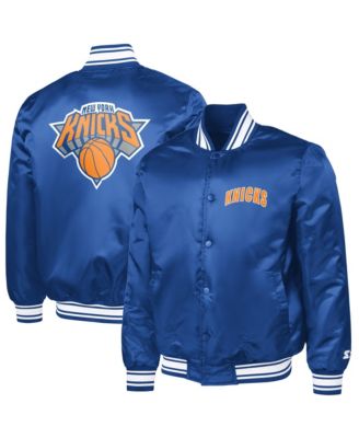 Men's Blue New York Knicks Logo Varsity Full-Snap Jacket