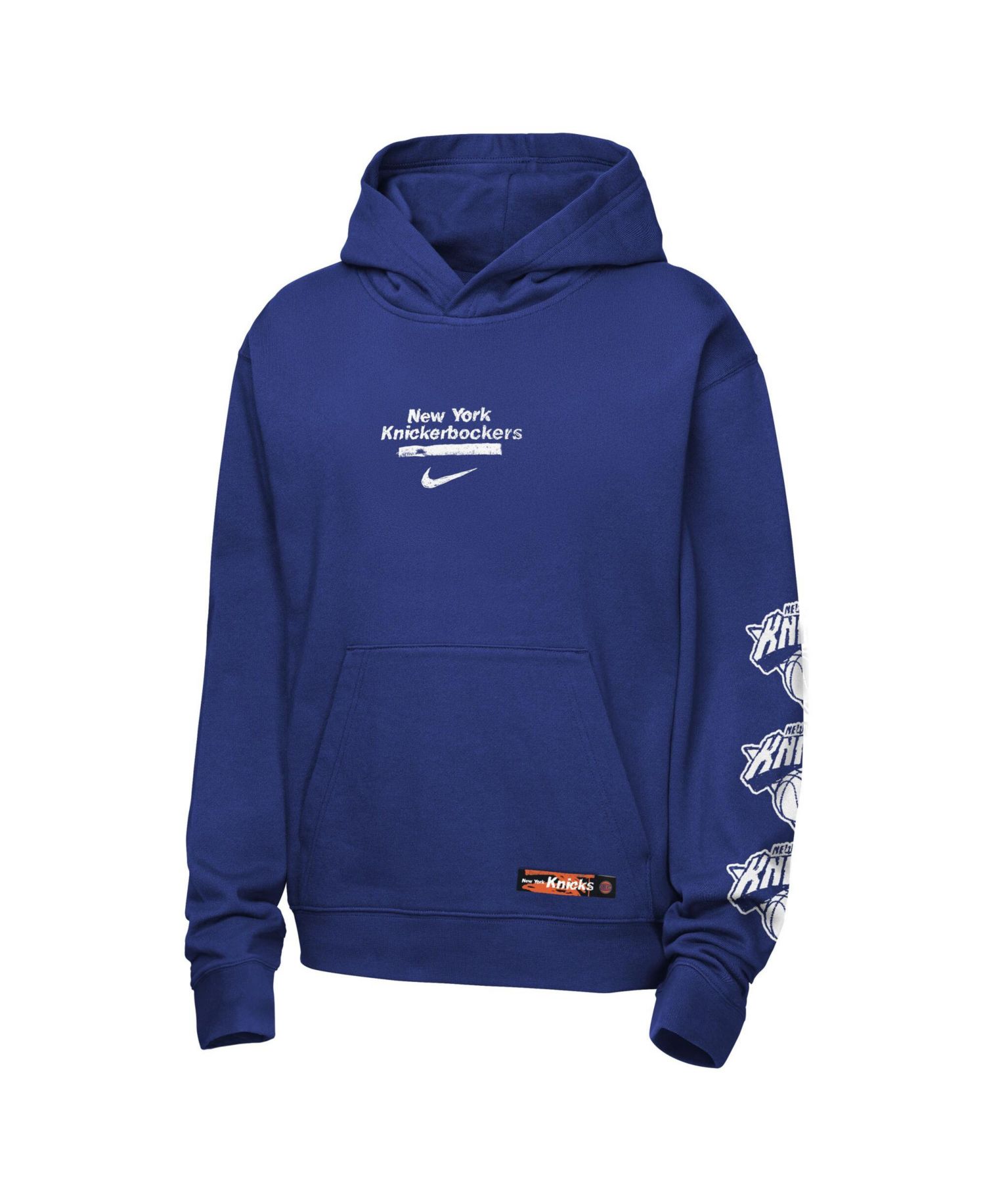 Big Boys and Girls Blue New York Knicks Courtside Club Premiere Hoodie
