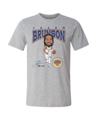 Men's Jalen Brunson Heather Gray New York Knicks Hardwood Comic T-Shirt