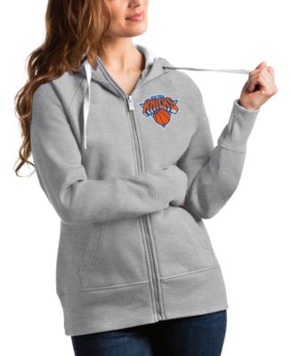 Women's Heathered Gray New York Knicks Victory Full-Zip Hoodie