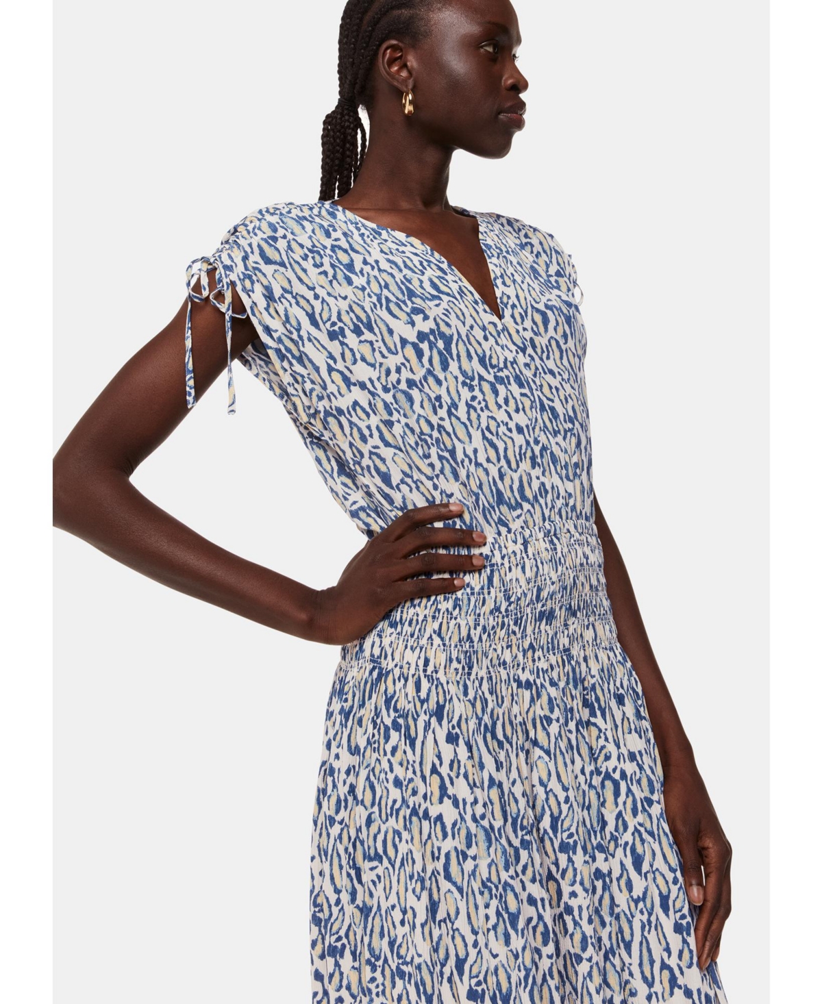 Whistles Women's Flaming Leopard Print Midi Dress
