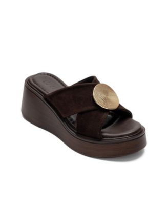 Women's Fianna Leather Cross Strap Platform Sandal