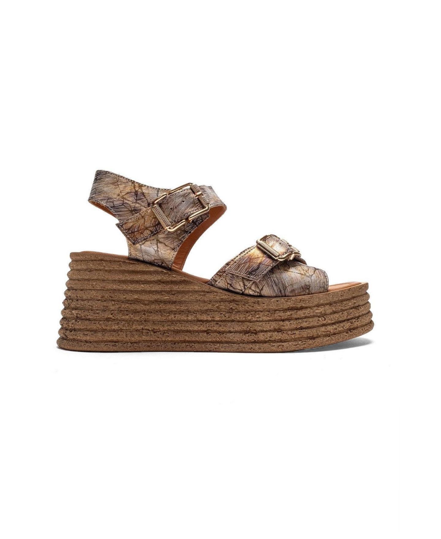 Женские сандалии Forever & Always Shoes Mirette Leather Platform Sandal, цвет: Золотой — фото 2