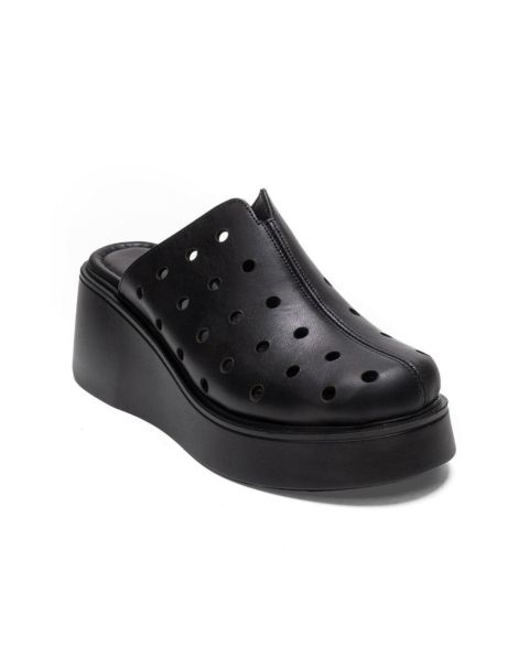 Женские сандалии Forever & Always Shoes Nives Leather Wedge Sandal, цвет: Чёрный
