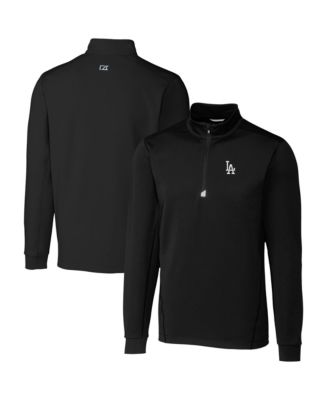 Men's Black Los Angeles Dodgers Big & Tall Traverse Stretch Quarter-Zip Pullover Sweatshirt
