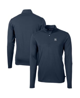 Men's Navy New York Yankees Virtue Eco Pique Quarter-Zip Pullover Sweatshirt
