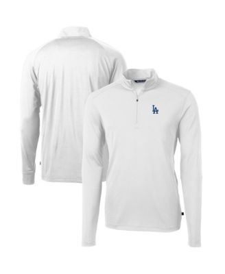 Men's White Los Angeles Dodgers Virtue Eco Pique Quarter-Zip Pullover Sweatshirt