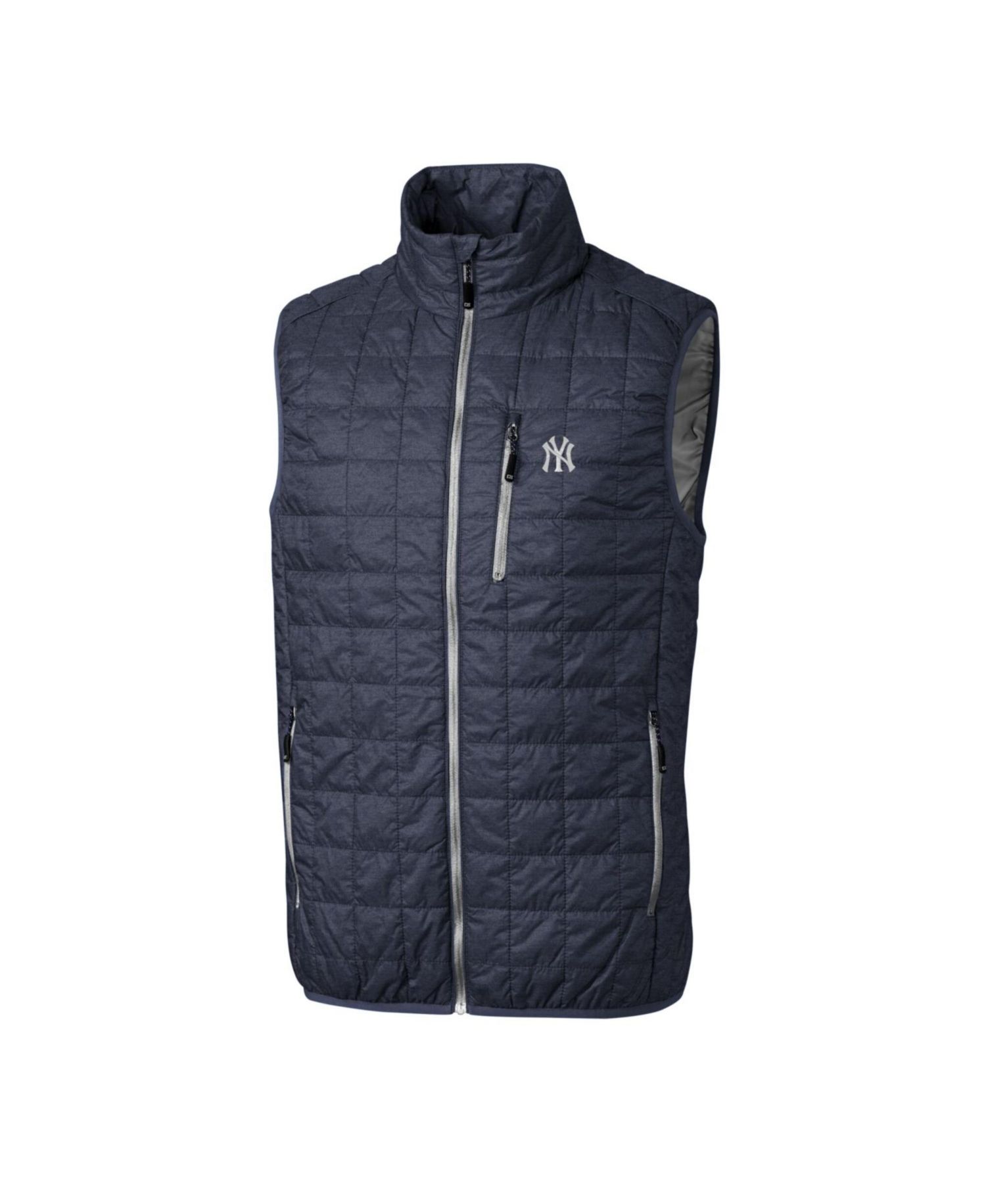 Men's Heathered Navy New York Yankees Big & Tall Rainier Full-Zip Puffer Vest
