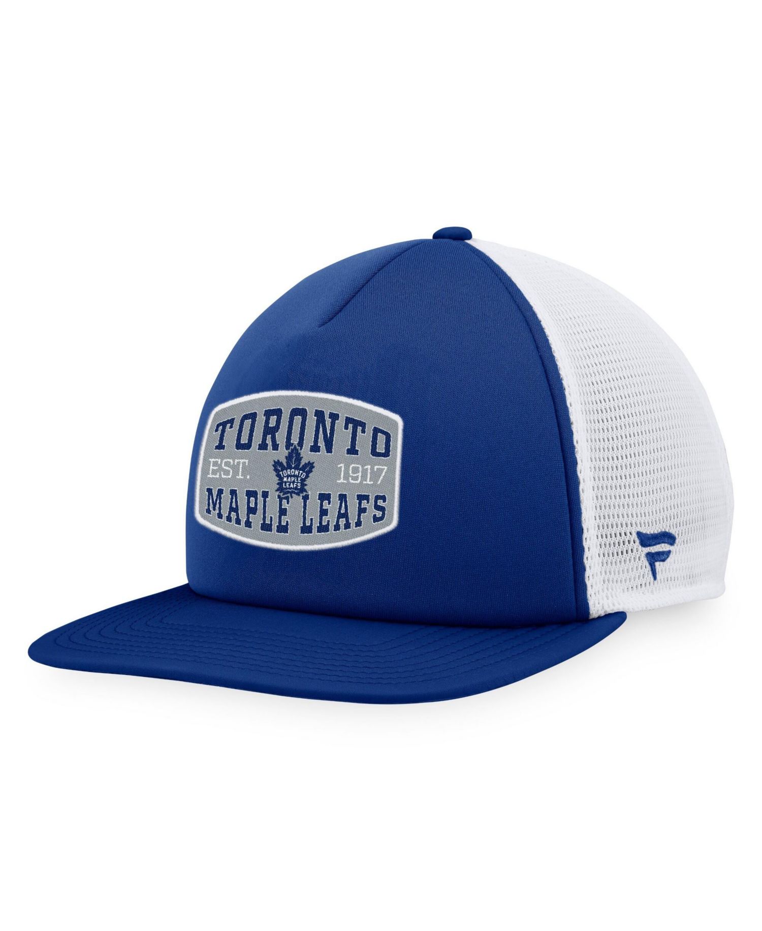 Men's Blue/White Toronto Maple Leaf Foam Front Patch Trucker Snapback Hat