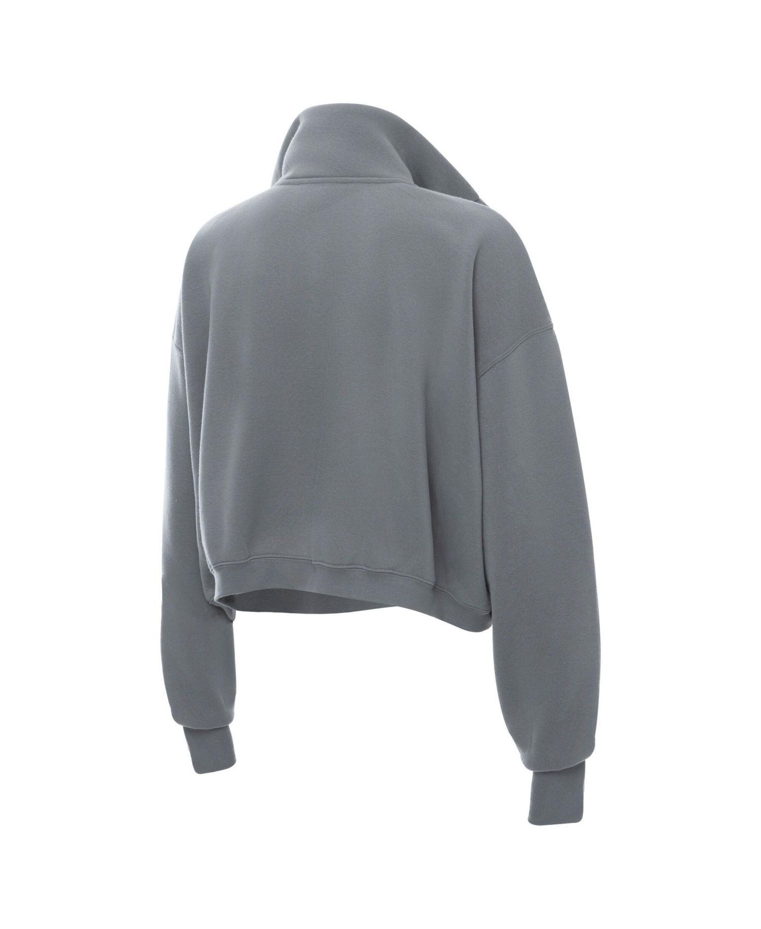 Women's Gray LSU Tigers Cropped Powerhouse Half-Snap Sweatshirt