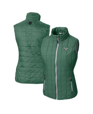 Women's Heather Green Philadelphia Eagles Gridiron Classics Logo Rainier PrimaLoft Eco Insulated Full-Zip Puffer Vest