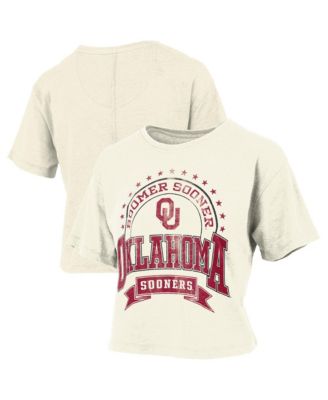 Women's Natural Oklahoma Sooners Vintage Wash Waist-Length Slub&nbsp;T-Shirt