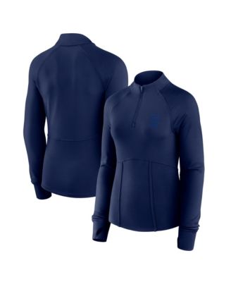 Women's Navy Boston Red Sox Elements Raglan Tri-Blend Quarter-Zip Sweatshirt