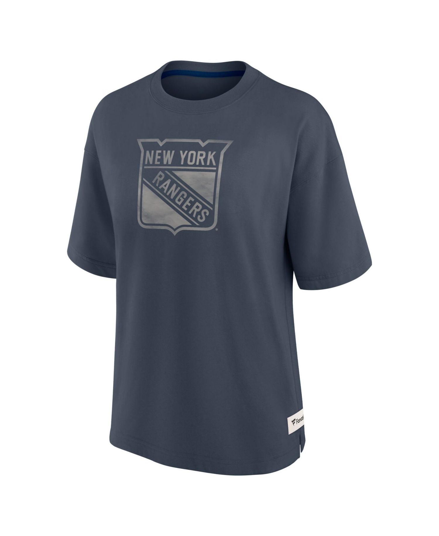Women's Blue New York Rangers Oversized Elements Raw Edge Future Ground T-Shirt