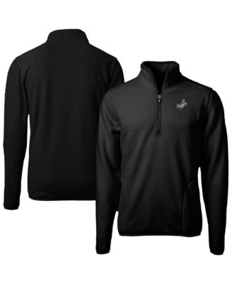Men's Black Los Angeles Dodgers Cascade Eco Fleece Quarter-Zip Jacket
