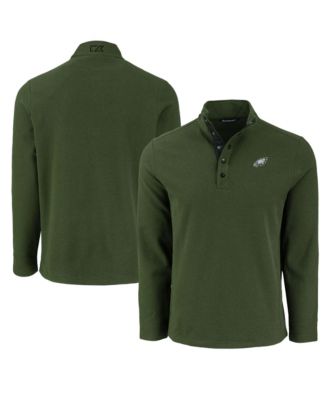 Men's Green Philadelphia Eagles Hunts Point Eco Textured Fleece Half-Snap Sweatshirt