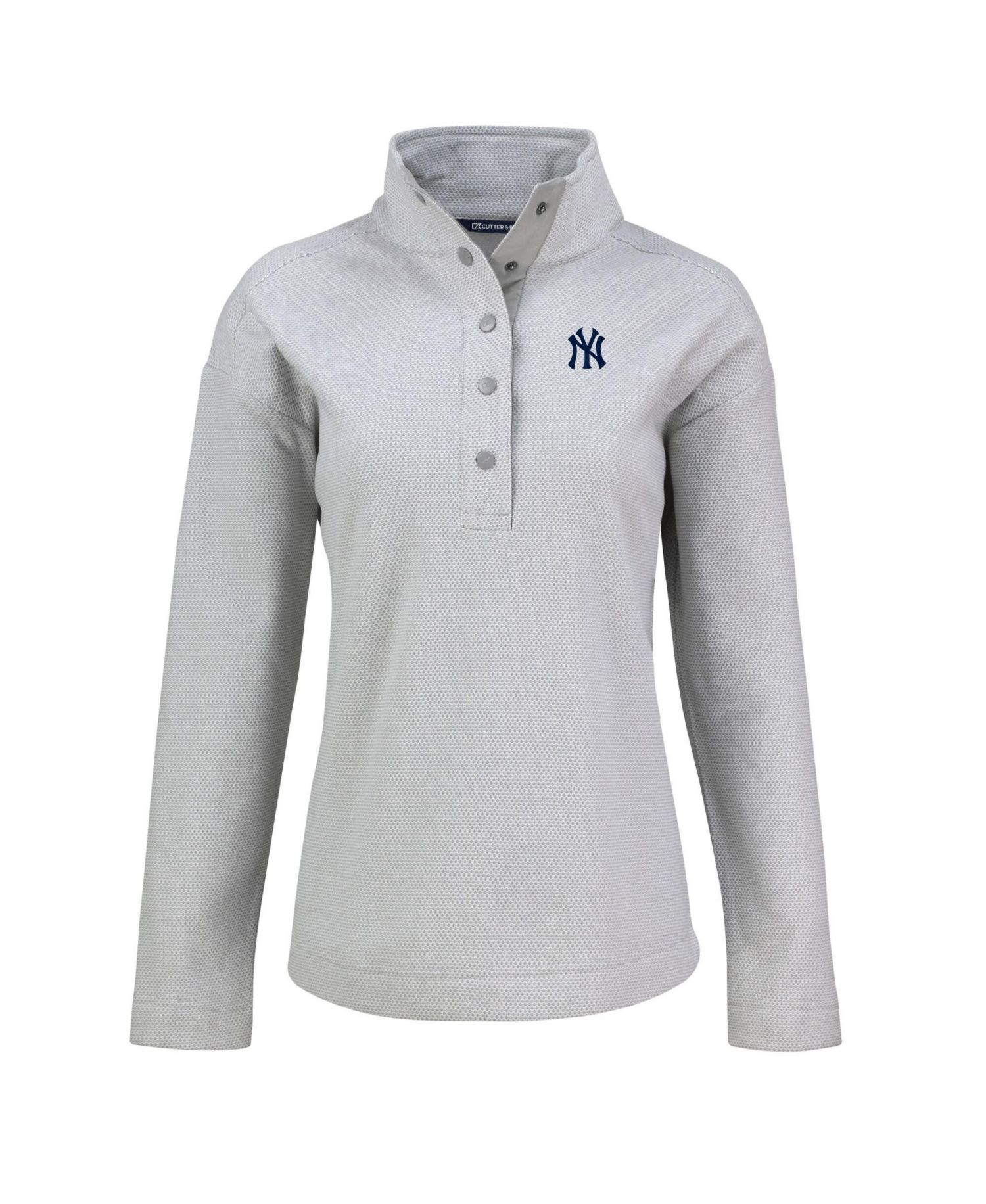 Women's Gray New York Yankees Hunts Point Eco Half-Snap Jacket