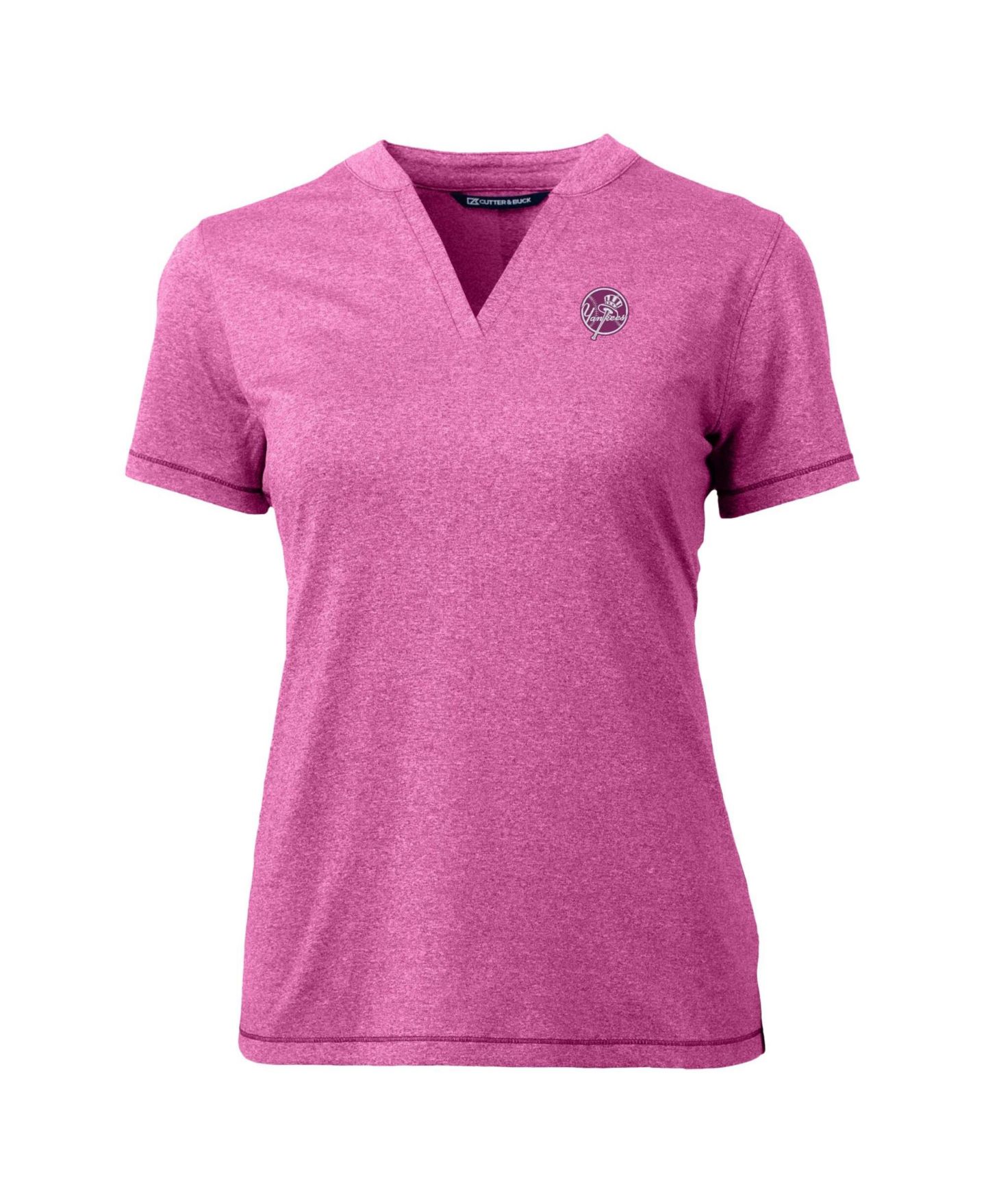 Женский топ Cutter & Buck Light Pink New York Yankees Forge Heathered Stretch Blade — фото 2